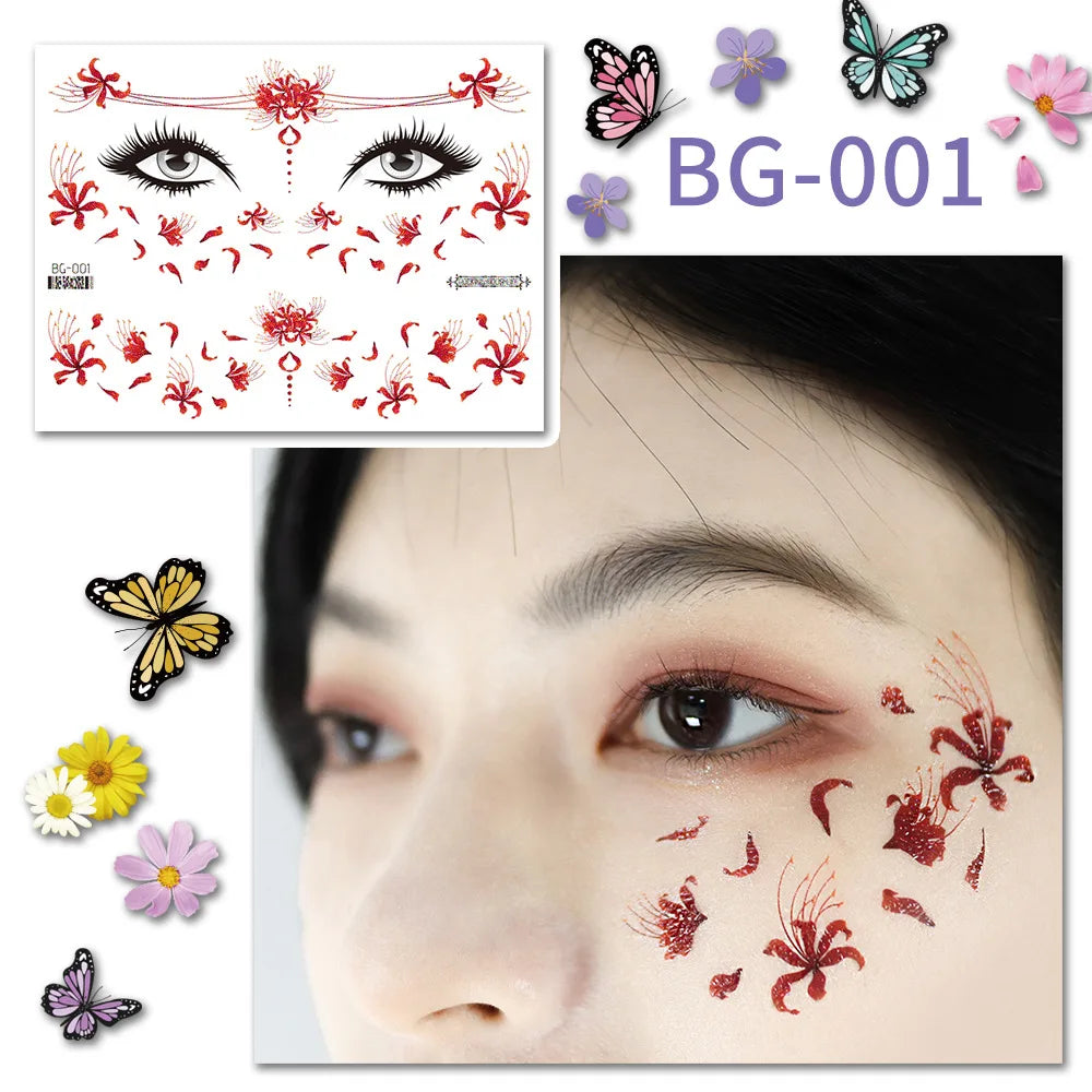 Purple Fairy Butterfly Glitter Temporary Tattoo Stickers Temporary Tattoo Sticker PLUSH BG-001