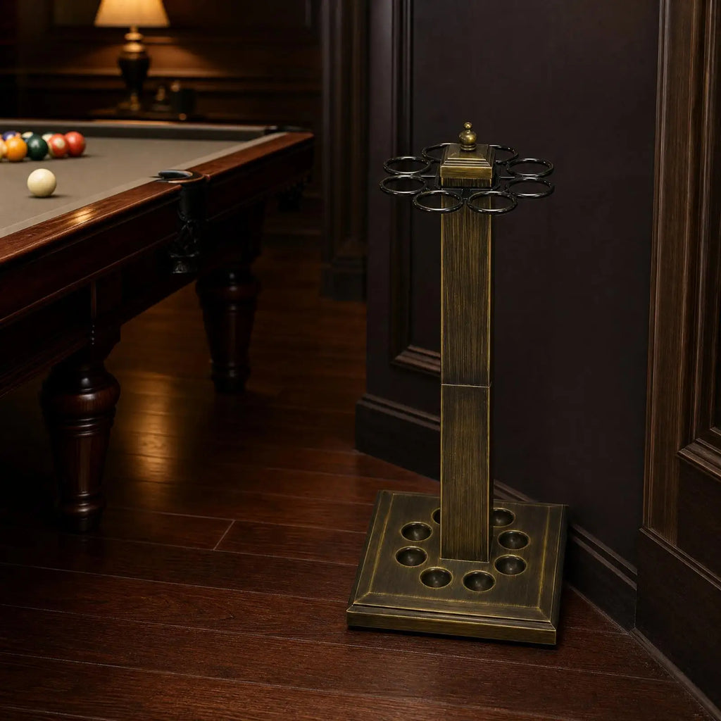 Metal Billiard Cue Rack Floor Stand | Pool Stick Holder Pool Cue Rack PLUSH