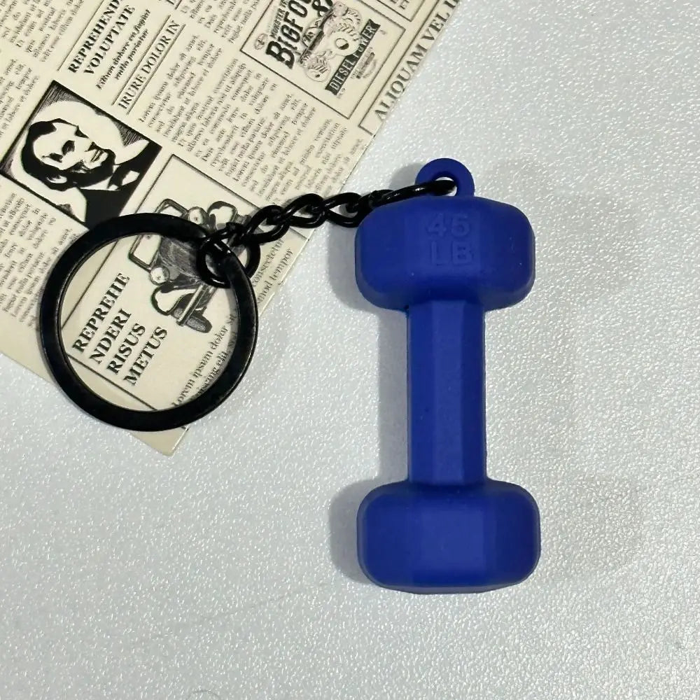 Mini Fitness Keychain – Barbell Dumbbell Kettlebell Pendant Novelty Keychain PLUSH