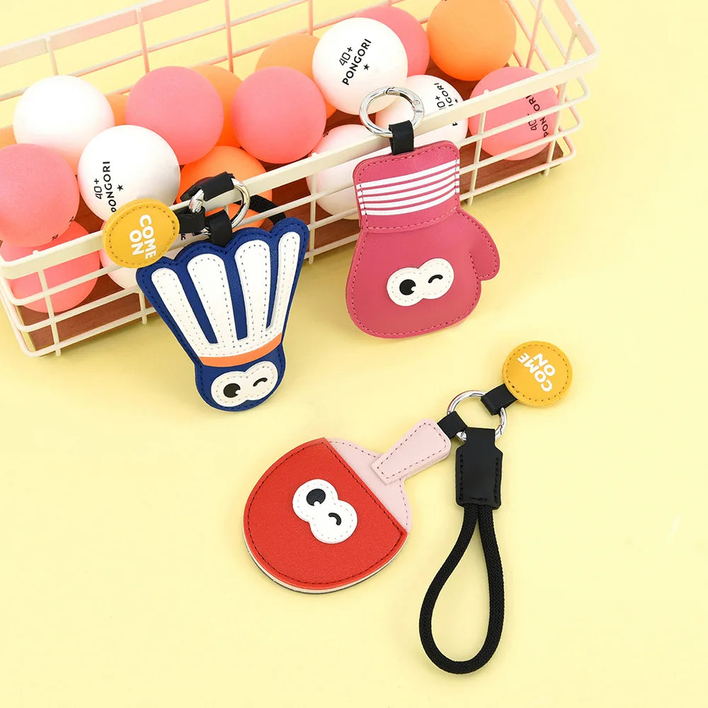 Sports Leather Keychain – Table Tennis, Badminton & Boxing Sports Keychain PLUSH