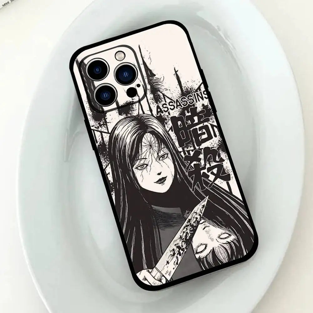 Junji Ito Anime iPhone Case – Shockproof Silicone Cover Anime Phone Case PLUSH