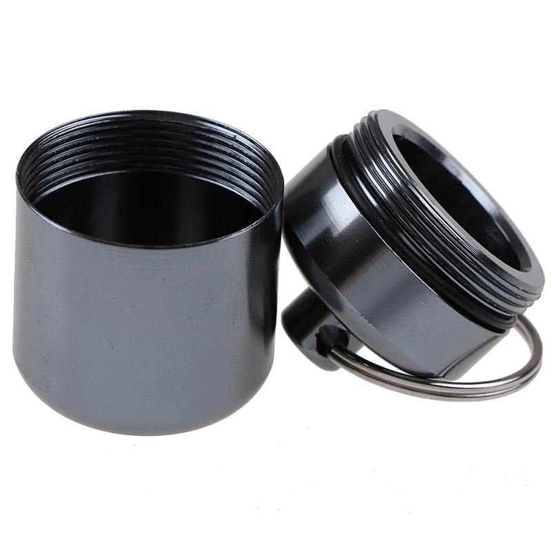 Waterproof Mini Pill Box Keychain – Aluminum Travel Case Pill Box Keychain PLUSH