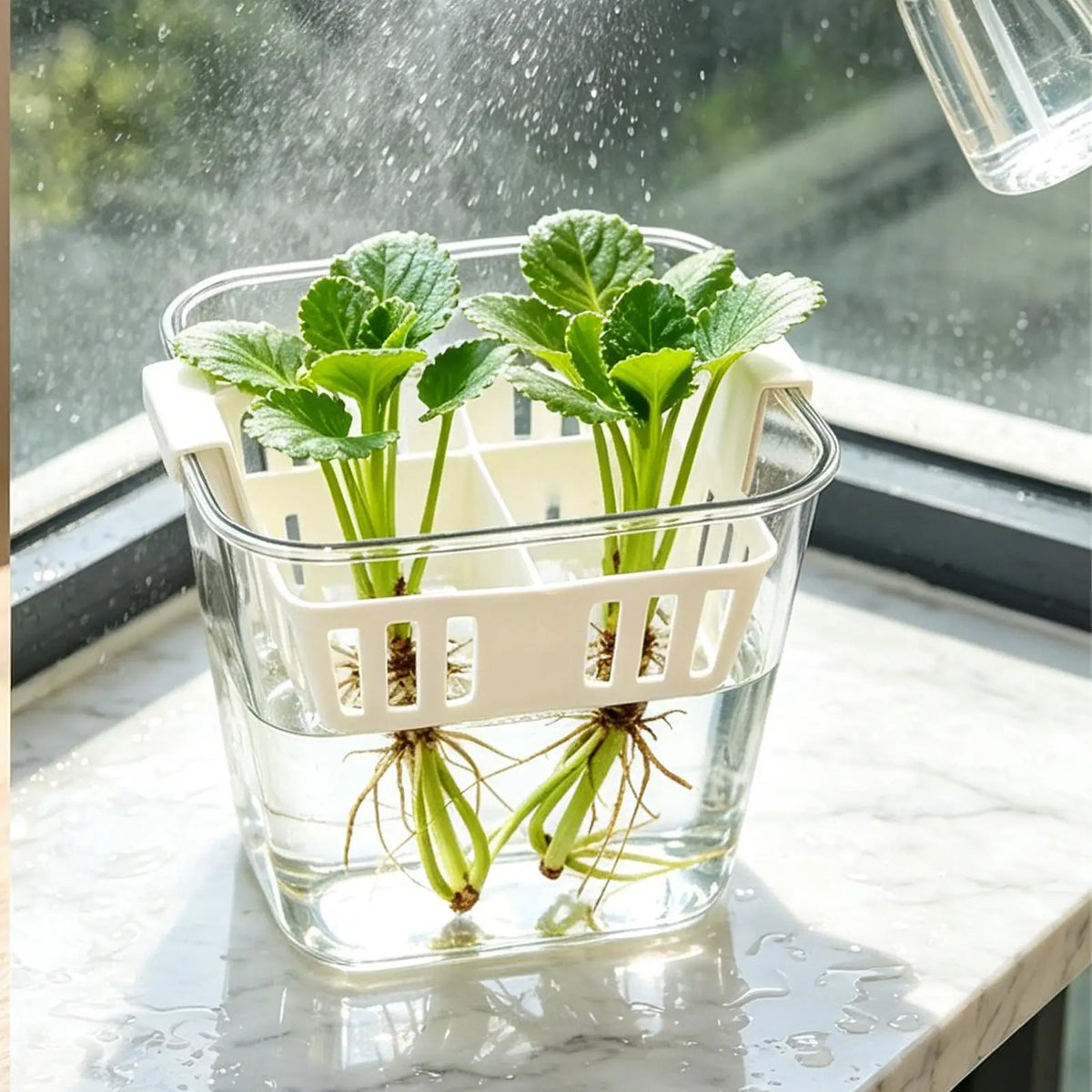 4-Grid Hydroponic Planter – Clear Tulip Bulb Basket Pot Hydroponic Planter PLUSH