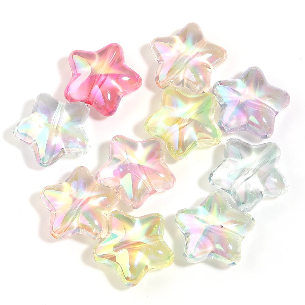 10pcs 20mm Star Acrylic Spacer Beads – Multicolor DIY Jewelry Acrylic Spacer Beads PLUSH mixed 05