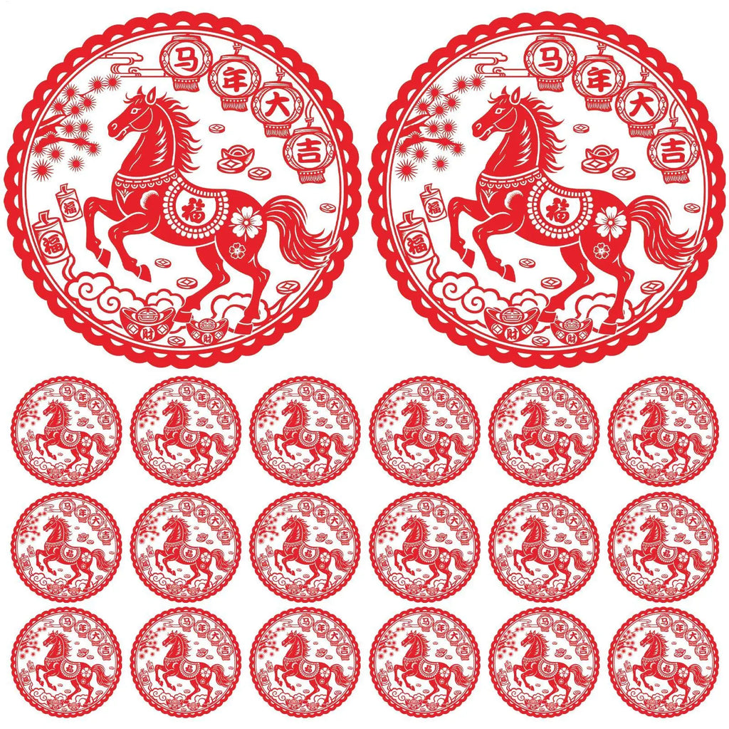 20pcs Chinese New Year Window Stickers – Reusable PVC Decals Window Cling Stickers PLUSH
