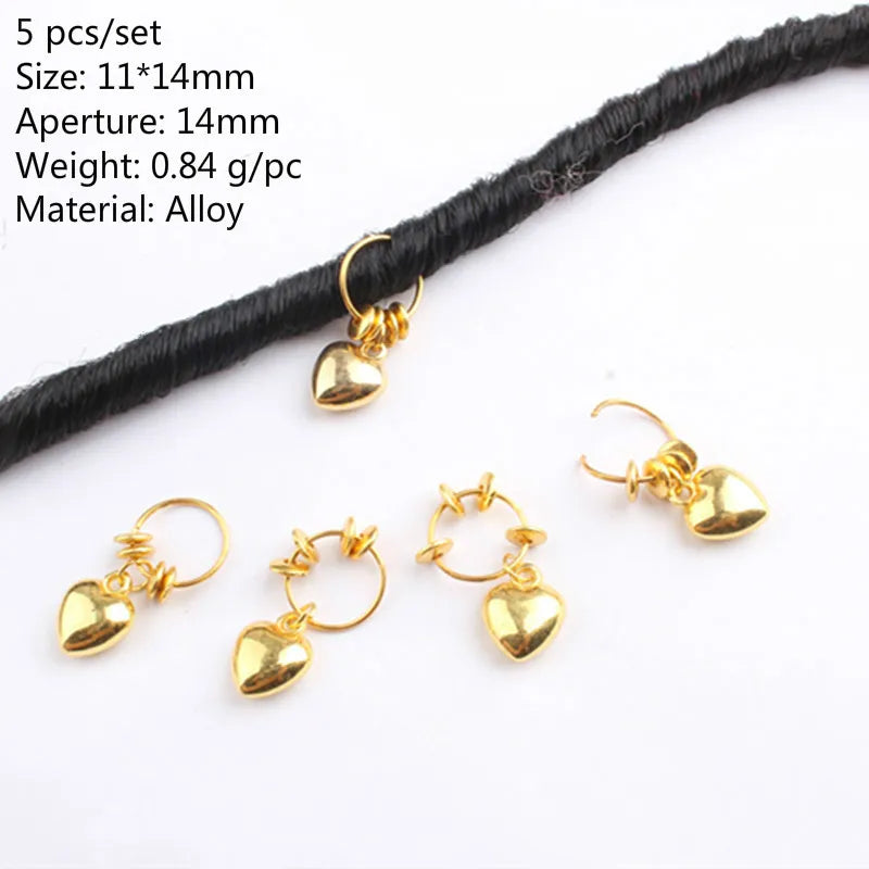 Alloy Shell Dreadlock Beads Hair Cuffs Rings & Clips – 5-10pcs Dreadlock Hair Beads PLUSH 5 pcs NO.29