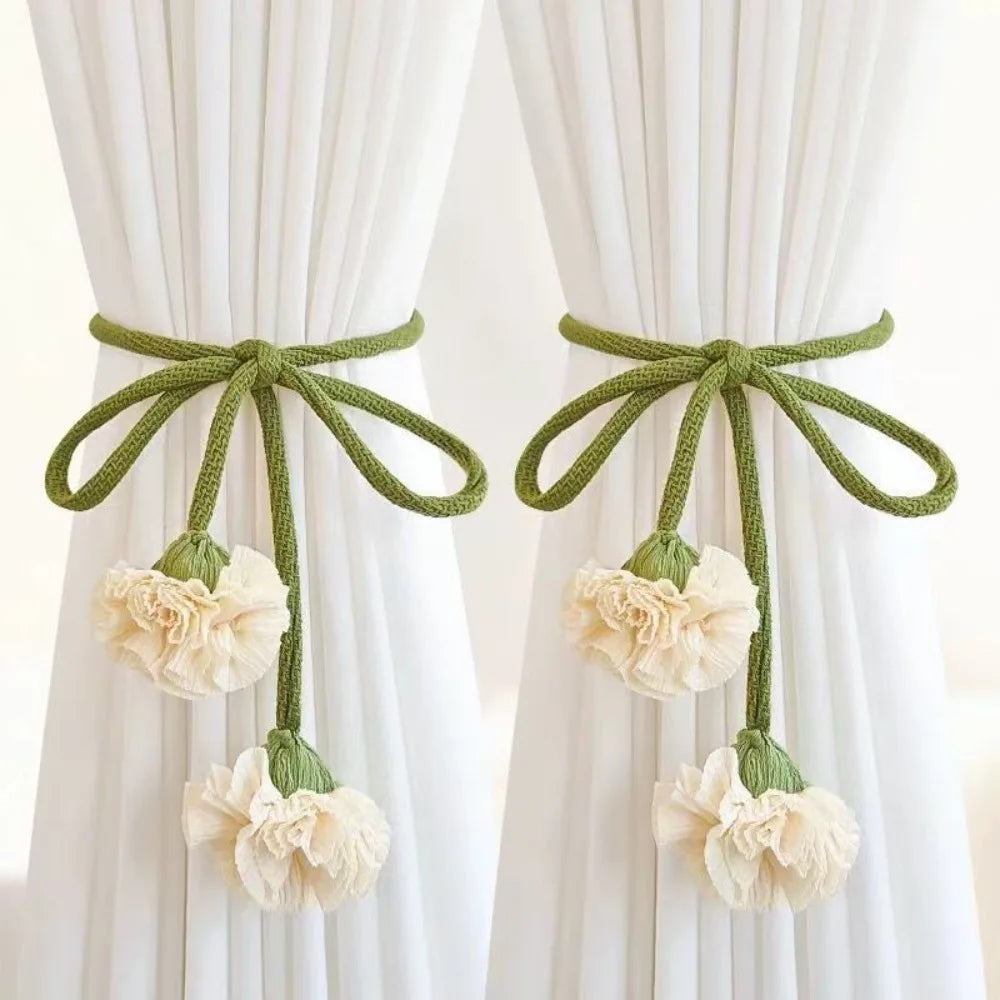 Tulip Curtain Tiebacks – Adjustable Tie Rope Straps, 1 Pair Curtain Tiebacks PLUSH style 3