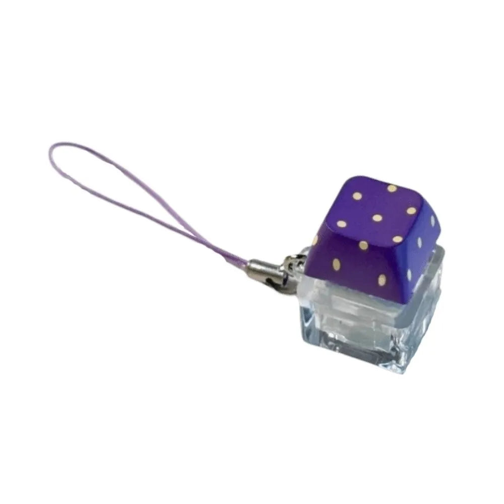 Fidget Button Clicker Pendant – Cute Star & Polka Dot Print Fidget Clicker Toy PLUSH Purple Polka Dot