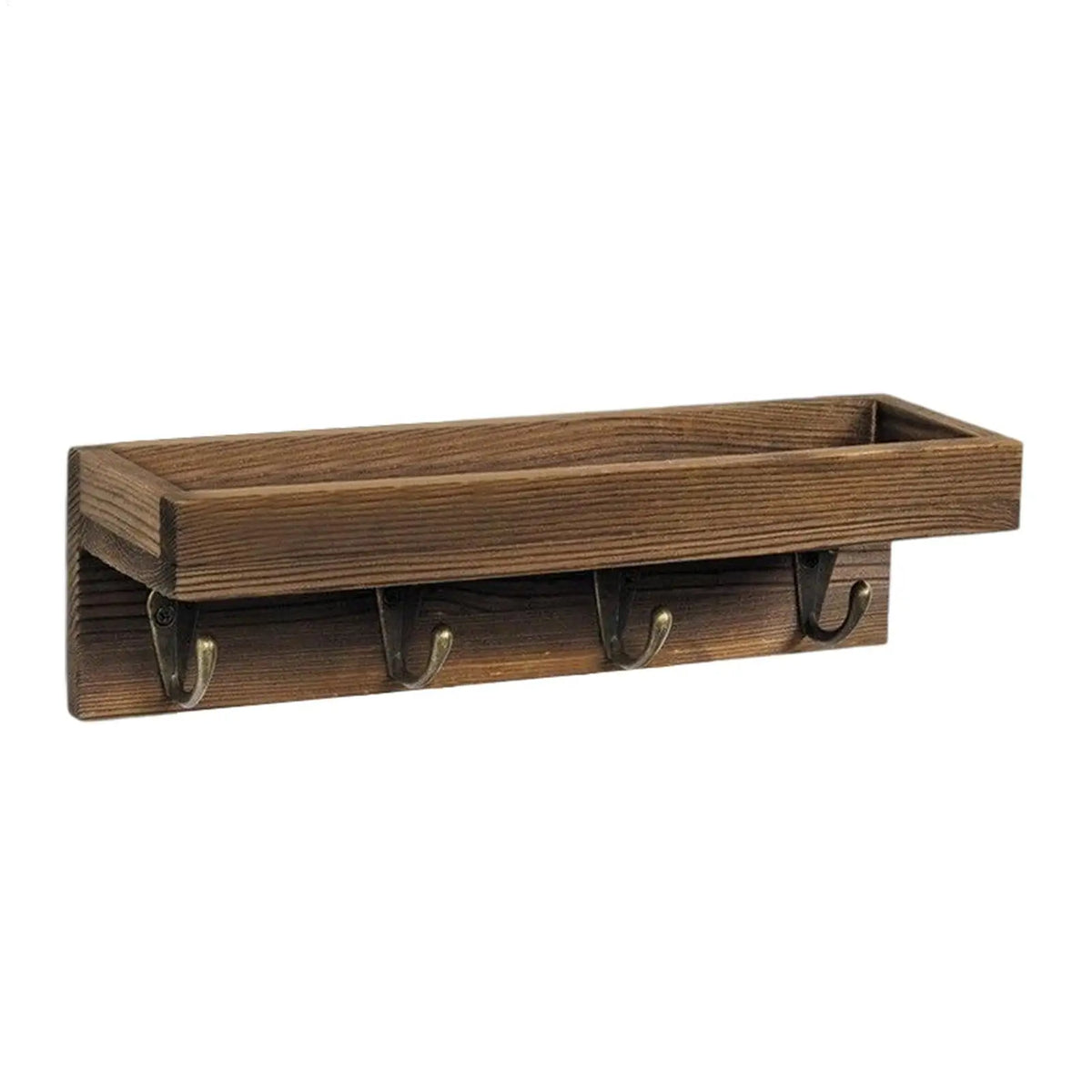 Wall Mounted Key Holder Rack with Shelf & 4 Hooks | Home Organizer Wall Key Rack PLUSH