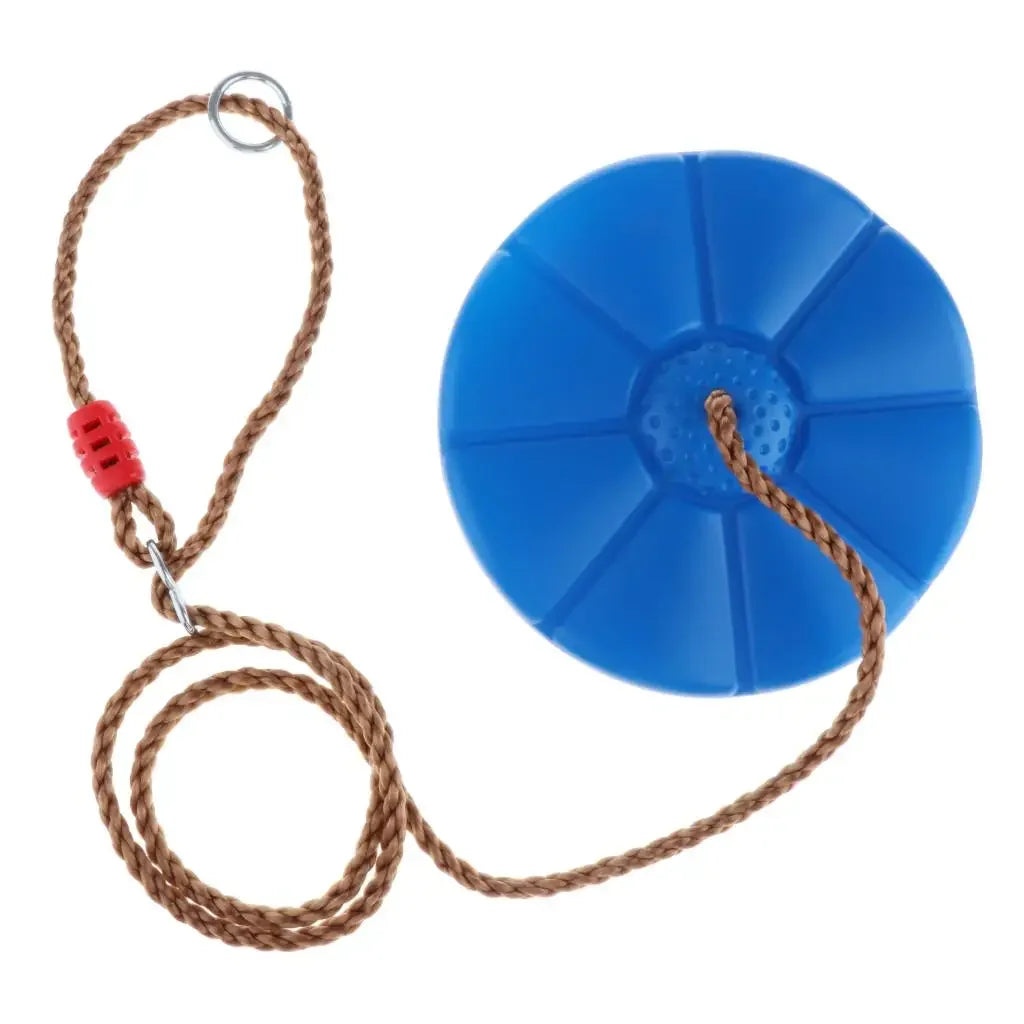 Heavy Duty Disc Tree Swing Seat with Rope – Kids Outdoor Play Kids Disc Swing PLUSH Blue