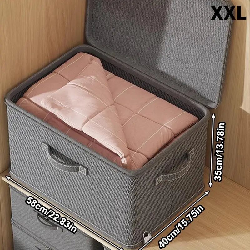 Large Foldable Fabric Storage Box with Password Lock – Grey Lockable Storage Box PLUSH XXL Gray