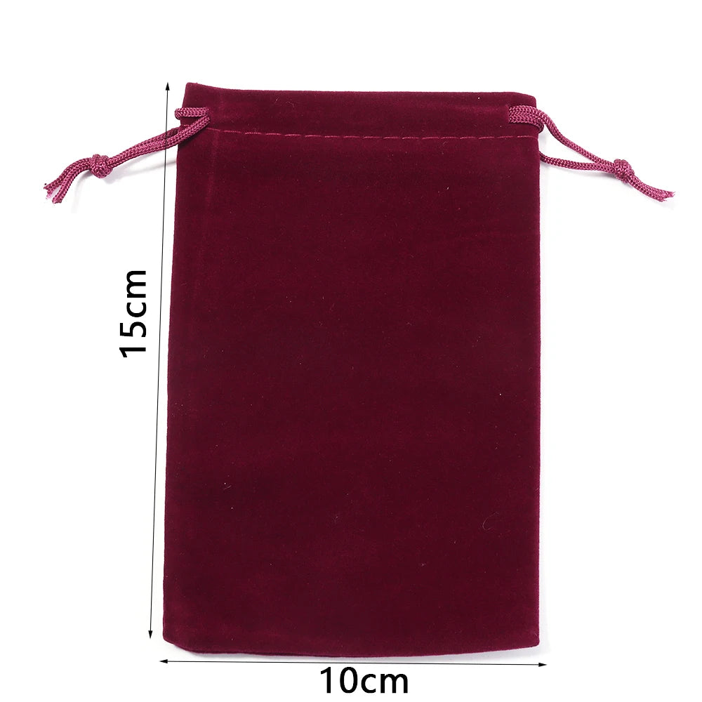 Red Velvet Drawstring Bags for Jewelry & Gifts – 5-10pcs Jewelry Gift Pouches PLUSH WR 10x15cm 5pcs