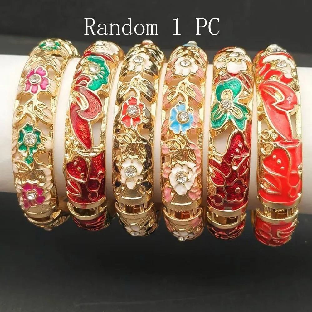 Chinese Cloisonné Enamel Peony Double Bangle Bracelet Women Enamel Bangle Bracelet PLUSH large 2