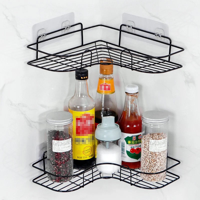 No-Drill Aluminum Corner Shower Shelf & Bathroom Wall Organizer Bathroom Corner Shelf PLUSH