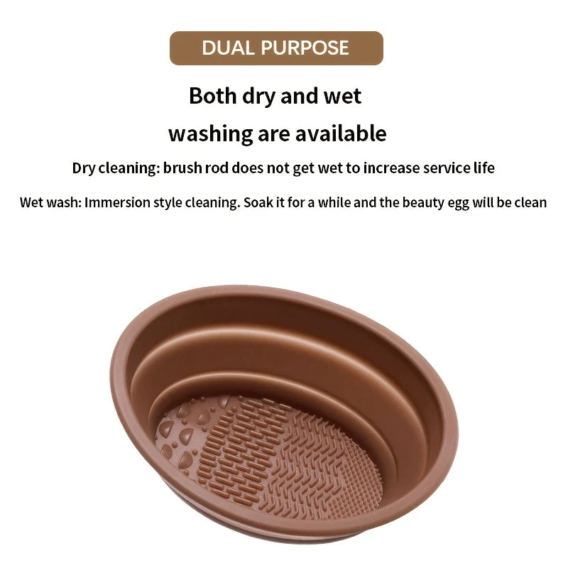 Foldable Silicone Makeup Brush Cleaner – Portable & Reusable Brush Cleaning Tool PLUSH