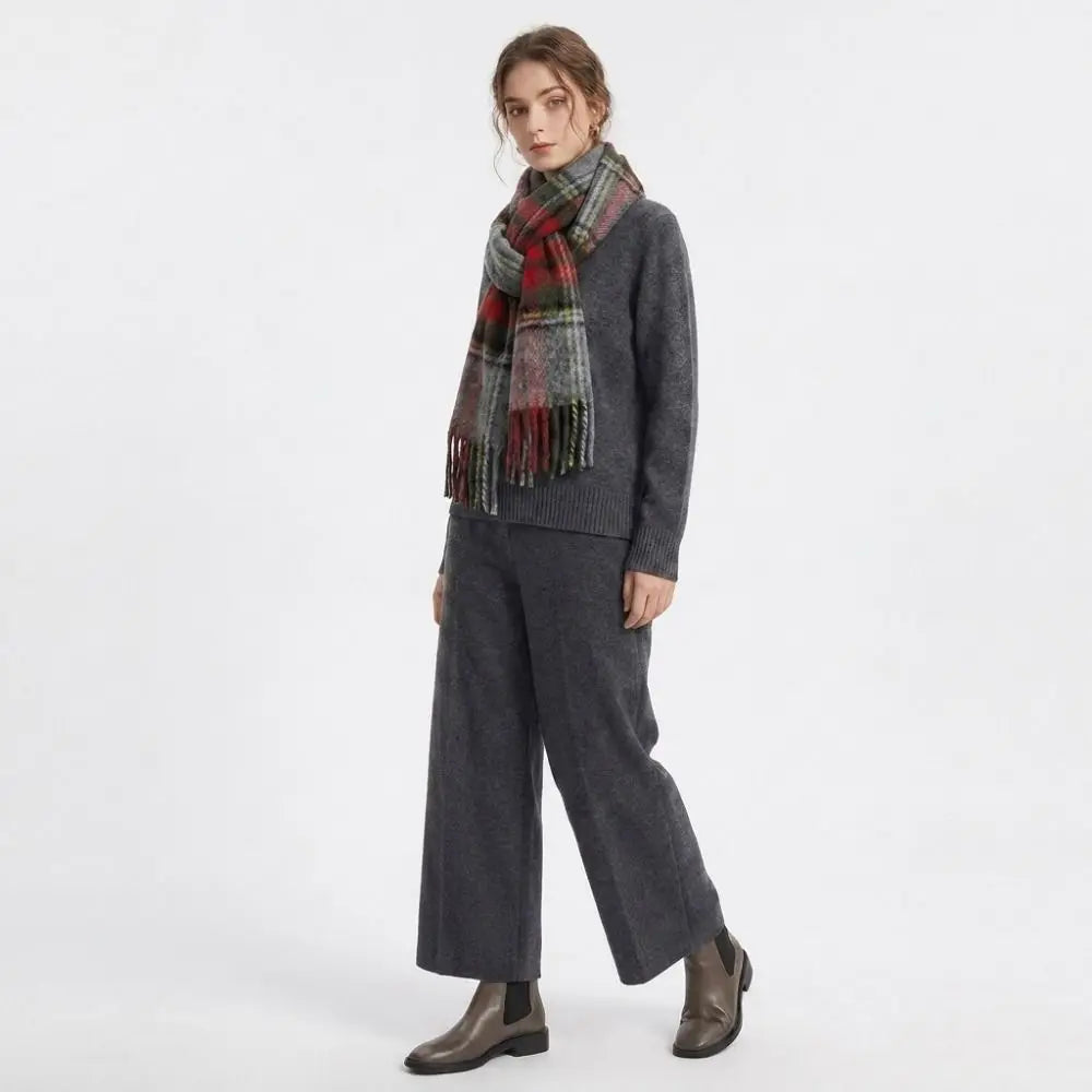 Women's Long Plaid Tassel Scarf – Plush Shawl Wrap All Seasons Scarf & Shawl Wrap PLUSH