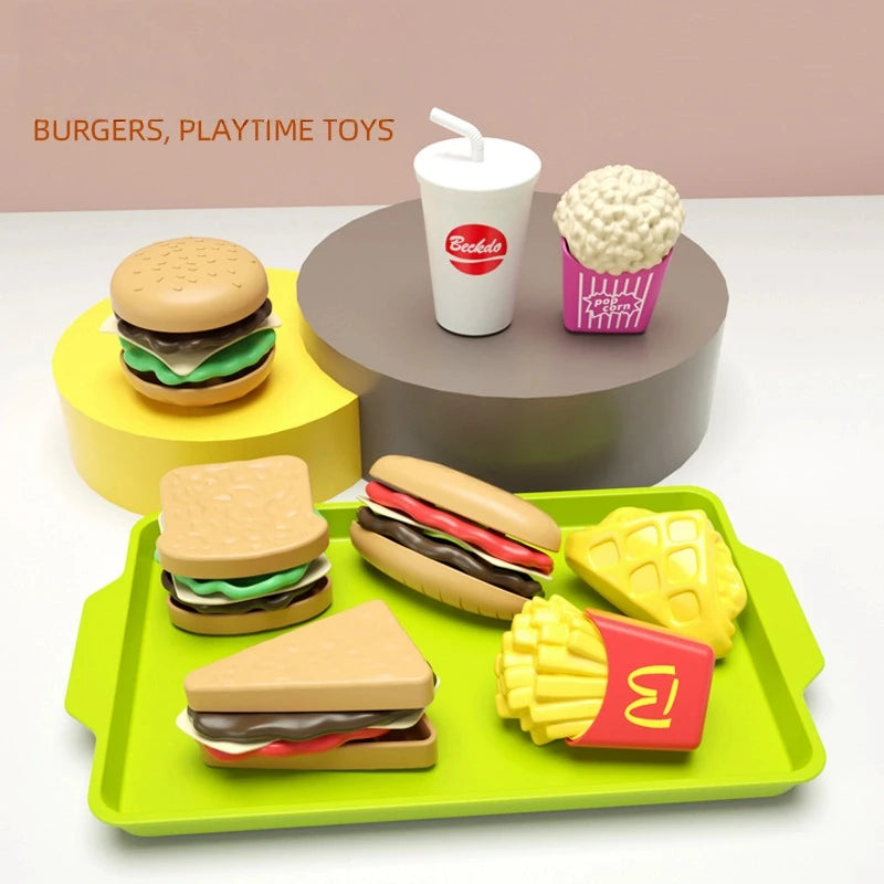 Miniature Fast Food Pretend Play Set – Kids Kitchen Toy Pretend Play Toy Set PLUSH