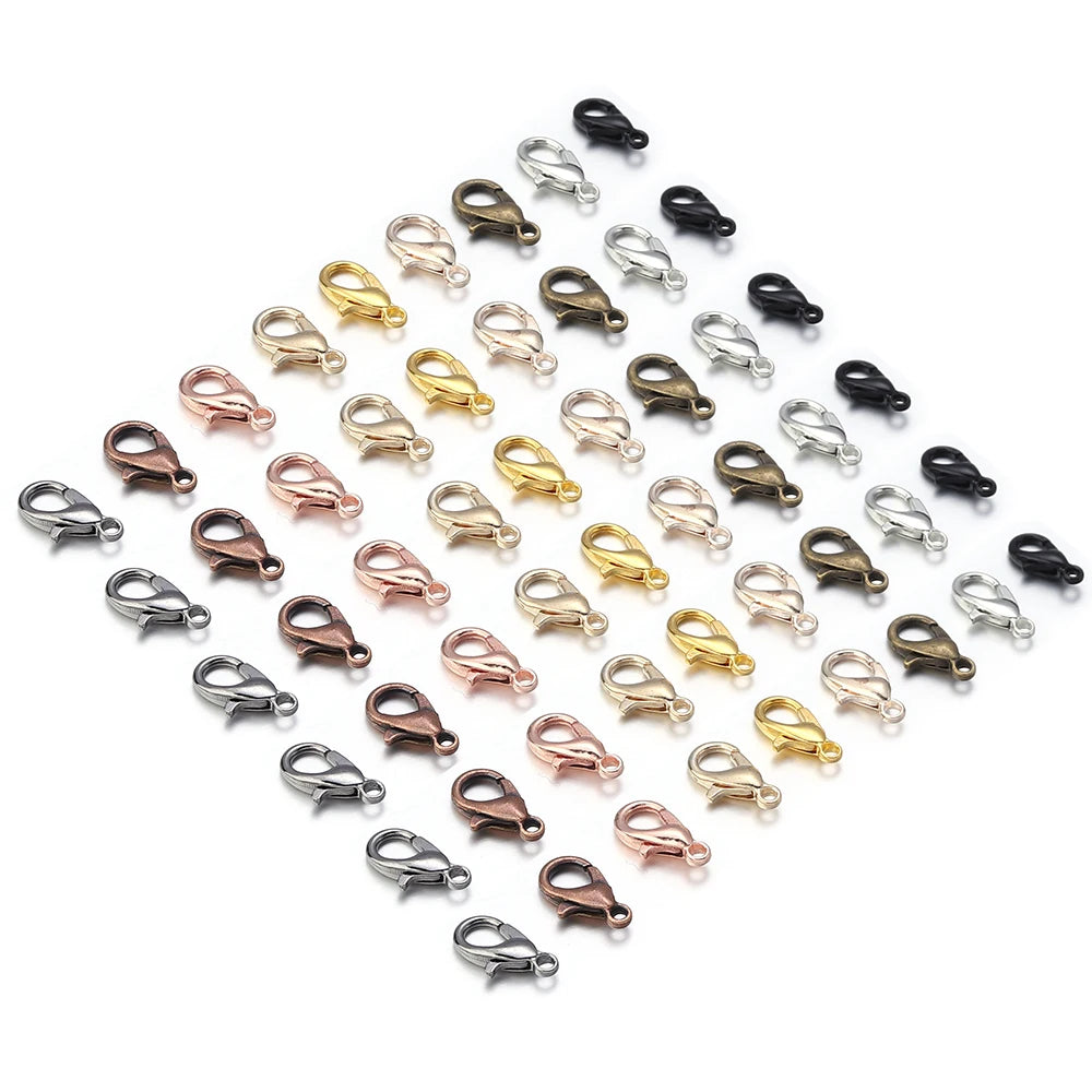 50pcs Zinc Alloy Lobster Clasps – DIY Jewelry Connectors Jewelry Clasps & Findings PLUSH