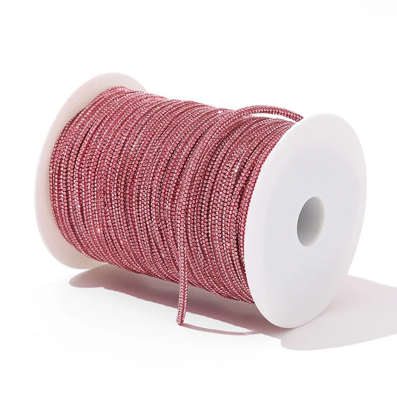 50 Yards 4mm Glass Rhinestone Rope Crystal Cord Trim – DIY