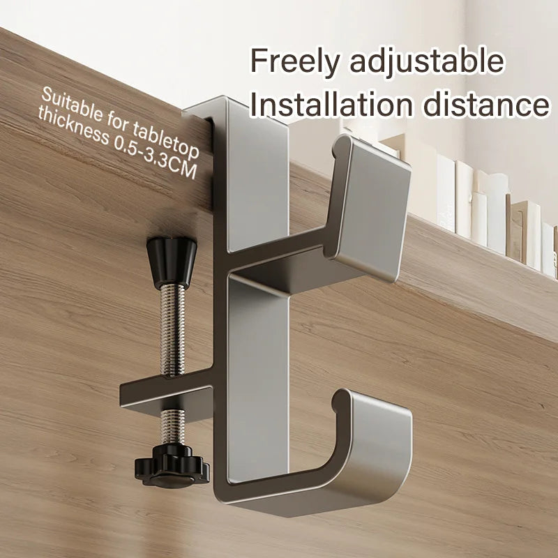 Adjustable Desk Edge Hook – Headset & Bag Hanger Organizer Desk Hook Organizer PLUSH