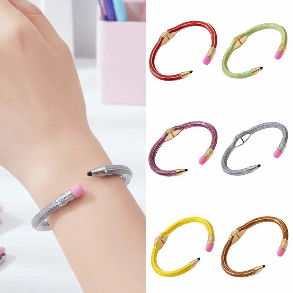 Enamel Pencil Cuff Bangle – Colorful Open Bracelet Enamel Cuff Bangle PLUSH
