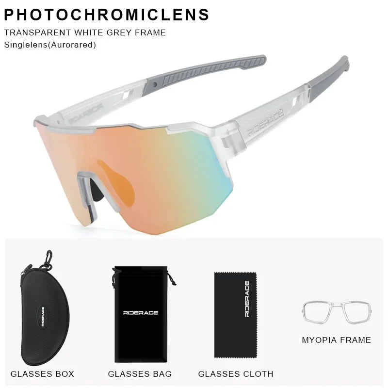 Photochromic Cycling Sunglasses UV400 – Unisex Bike Goggles Cycling Sunglasses PLUSH Photochromic White