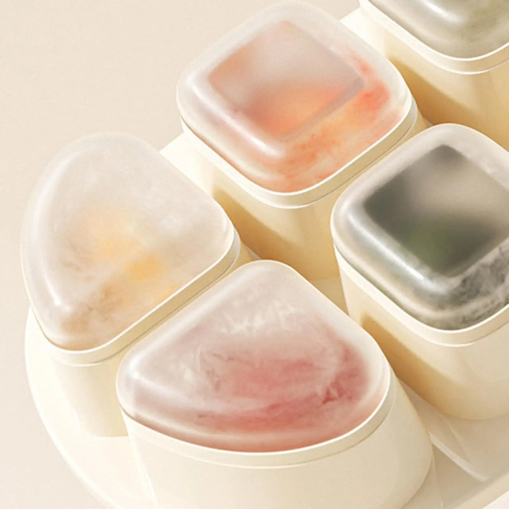 6-Grid Silicone Ice Cube Tray with Lid – Reusable Freezer Mold Silicone Ice Tray PLUSH