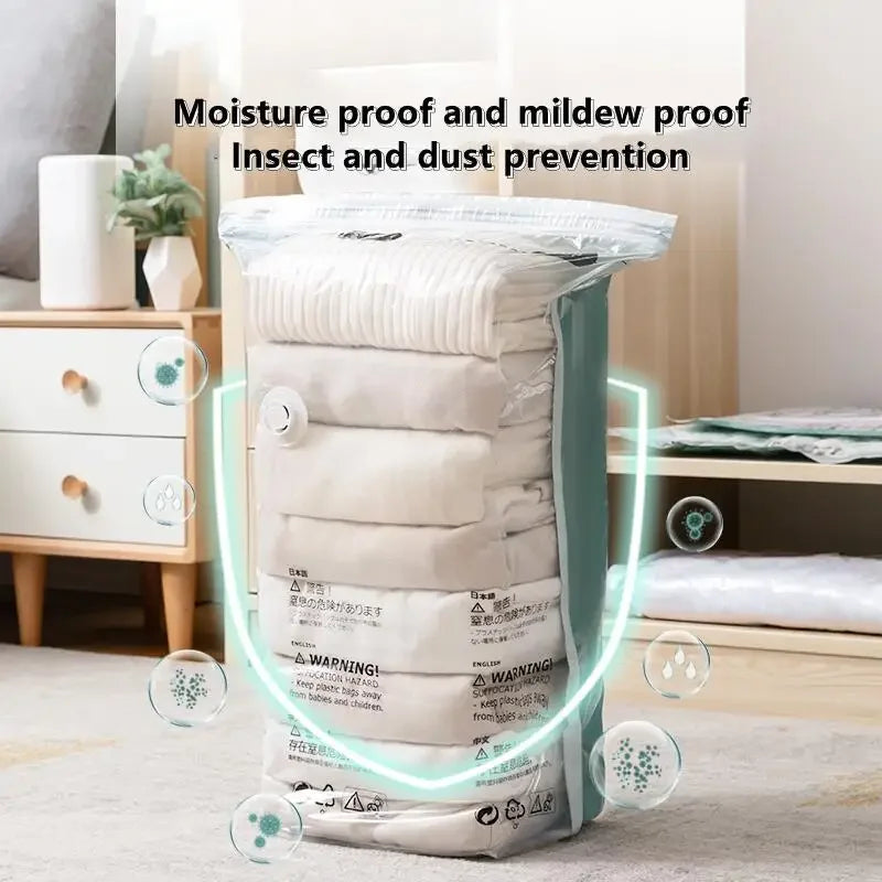 TAILI No-Pump Vacuum Storage Bags 3-5PC | Clothes & Blankets Vacuum Storage Bags PLUSH