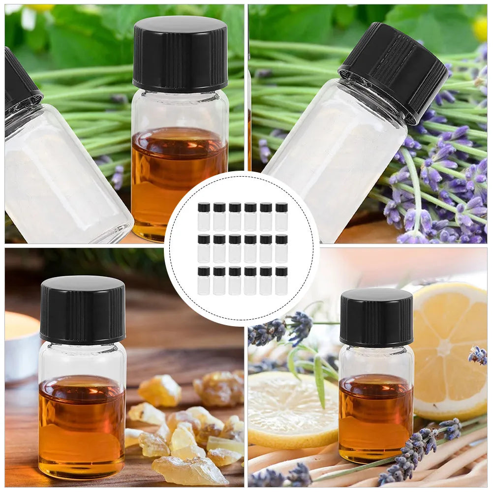 20pcs Glass Reagent Vials 3ml Sample Storage Bottles with Lids Lab Sample Vials PLUSH