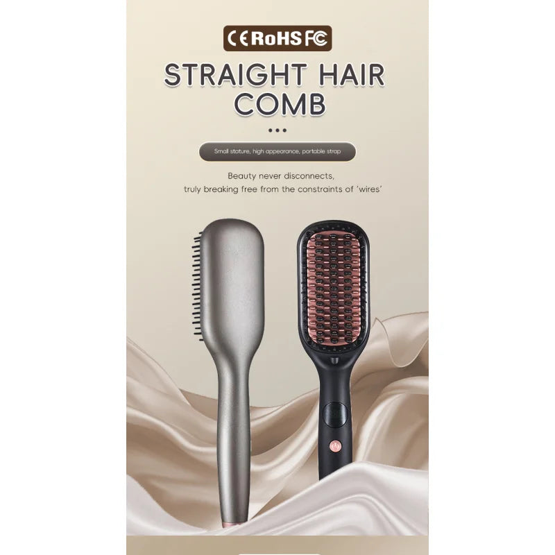 Electric Hot Comb Straightening Brush – Negative Ion Styling Hair Straightening Brush PLUSH