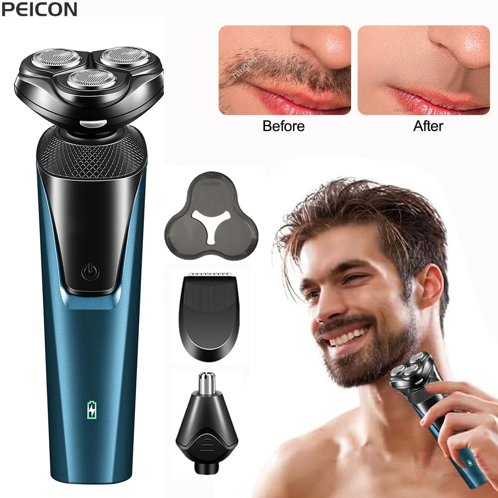 Raugee 3-in-1 Men's Electric Shaver & Beard Trimmer USB Electric Shaver PLUSH