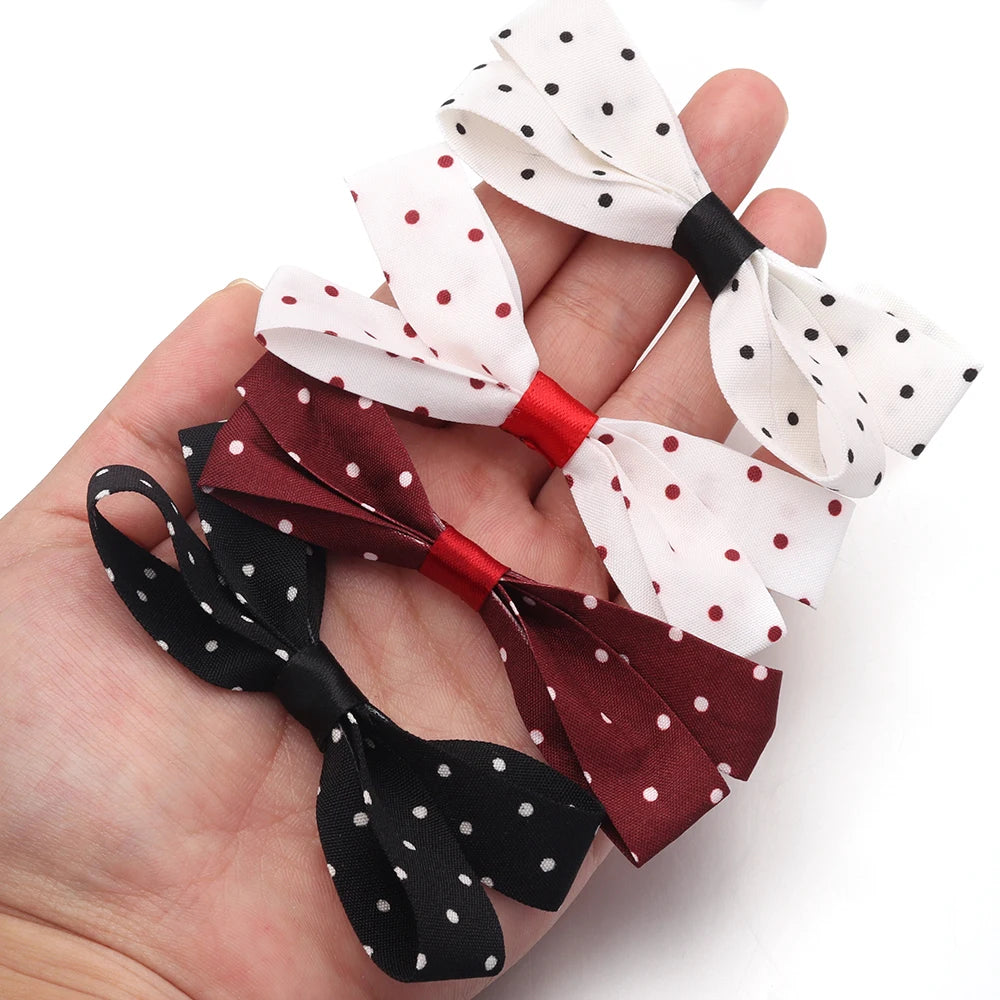 5pcs 15mm Polka Dot Pre-Tied Bows – DIY Hair & Craft Supplies Craft Bow Embellishments PLUSH