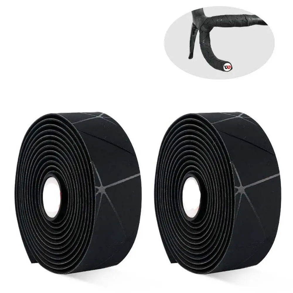 Anti-Vibration EVA+PU Bicycle Handlebar Tape with Bar Plugs Bicycle Handlebar Tape PLUSH black