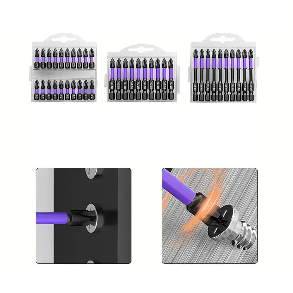 PH2 Magnetic Impact Drill Bits – Alloy Steel Screwdriver Set Impact Screwdriver Bits PLUSH 65MM-10PC