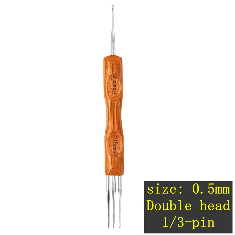 Wooden Crochet Dreadlocks Braid Needle – Hair Extension Tool Hair Crochet Needle PLUSH NO.9