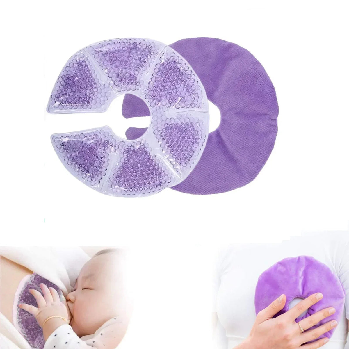 Hot Cold Breast Therapy Gel Pads – Nursing & Postpartum Care Nursing Gel Pads PLUSH Purple1pcs
