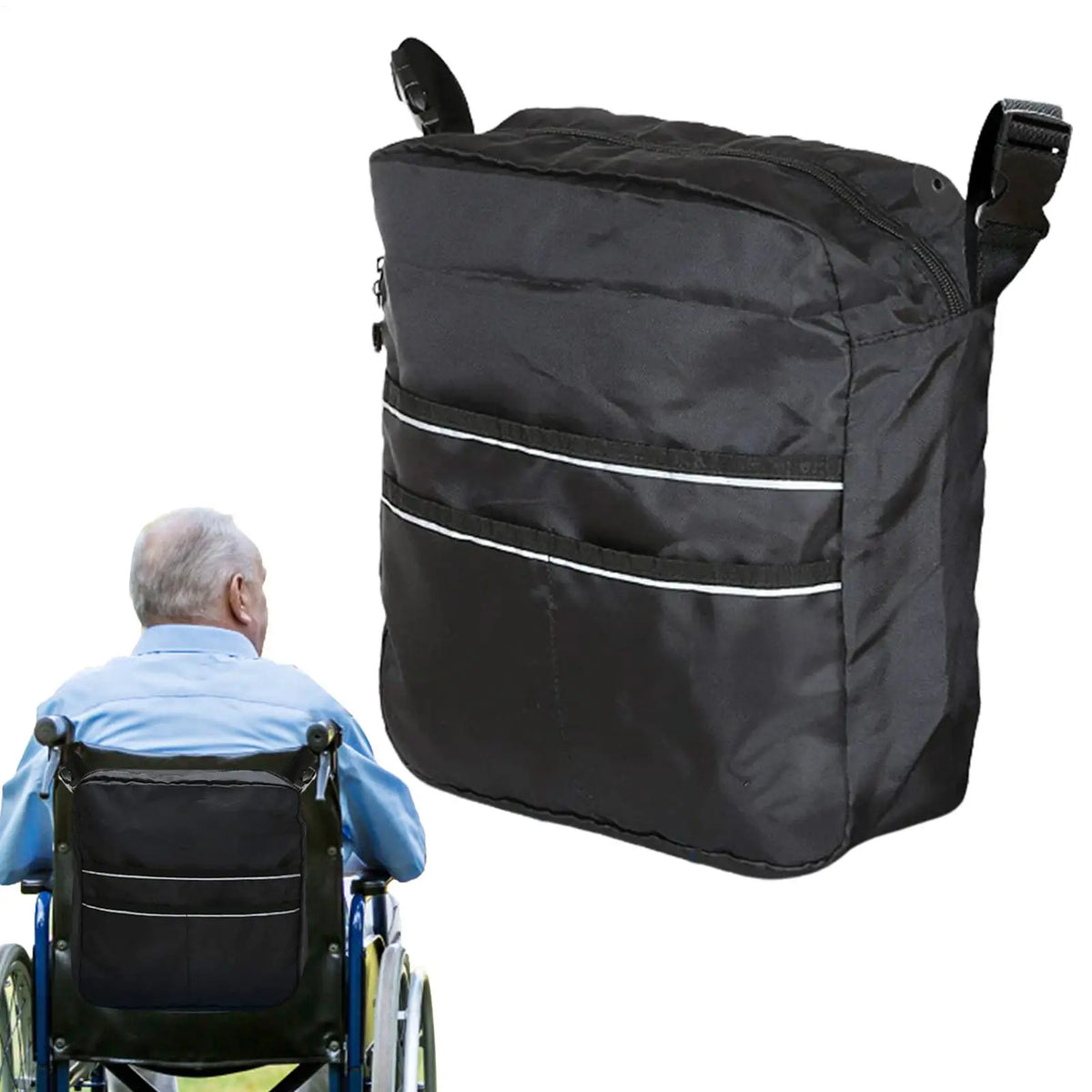 Wheelchair Rollator Bag – Water-Resistant Large Storage Tote Wheelchair Storage Bag PLUSH