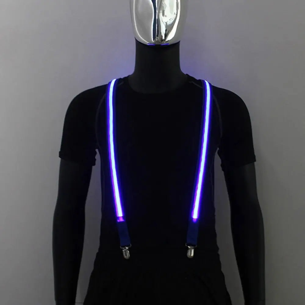 LED Light-Up Suspenders & Bow Tie Set – Glow Party Props LED Party Suspenders PLUSH