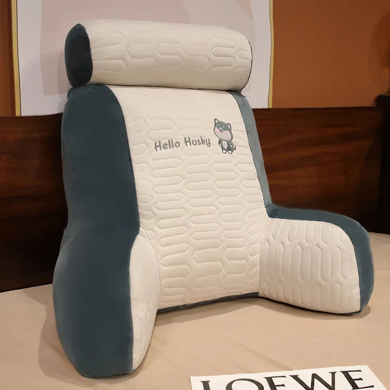 Cartoon Plush U-Shape Lumbar Cushion for Bed & Sofa Lumbar Support Pillow PLUSH Siberian Husky 60x50cm