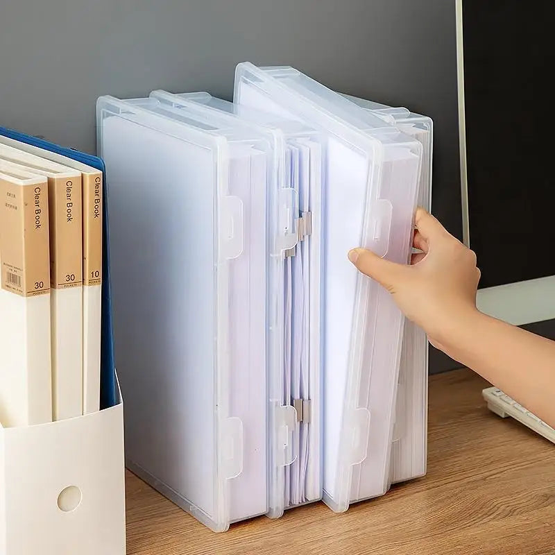 A4 Clear File Organizer Box with Lid | Document Storage Document Storage Box PLUSH