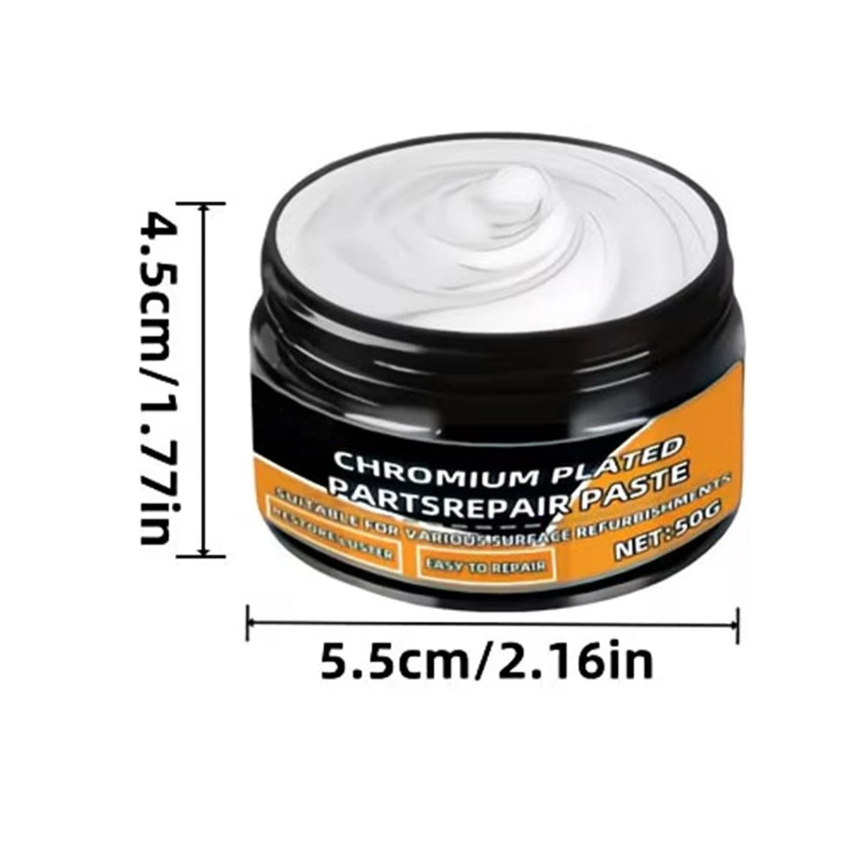 50g Chrome Polish Restoration Compound + Sponge | Car Metal Shine Chrome Polish Compound PLUSH 50g Random Color