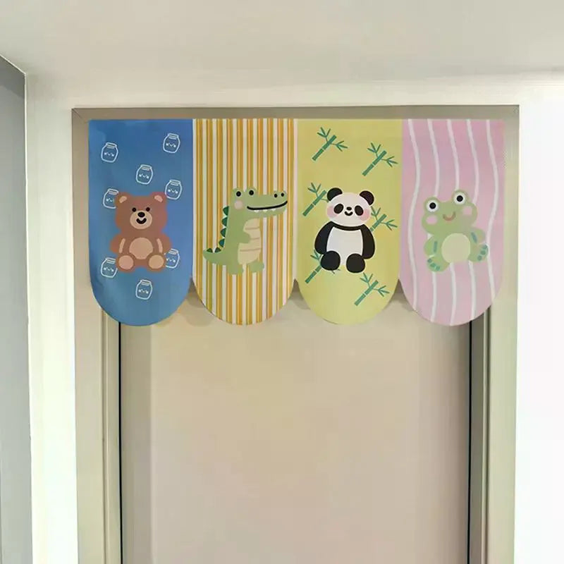 Animal Cartoon Door Curtain – Self-Adhesive, No-Drill Decor Decorative Door Curtain PLUSH