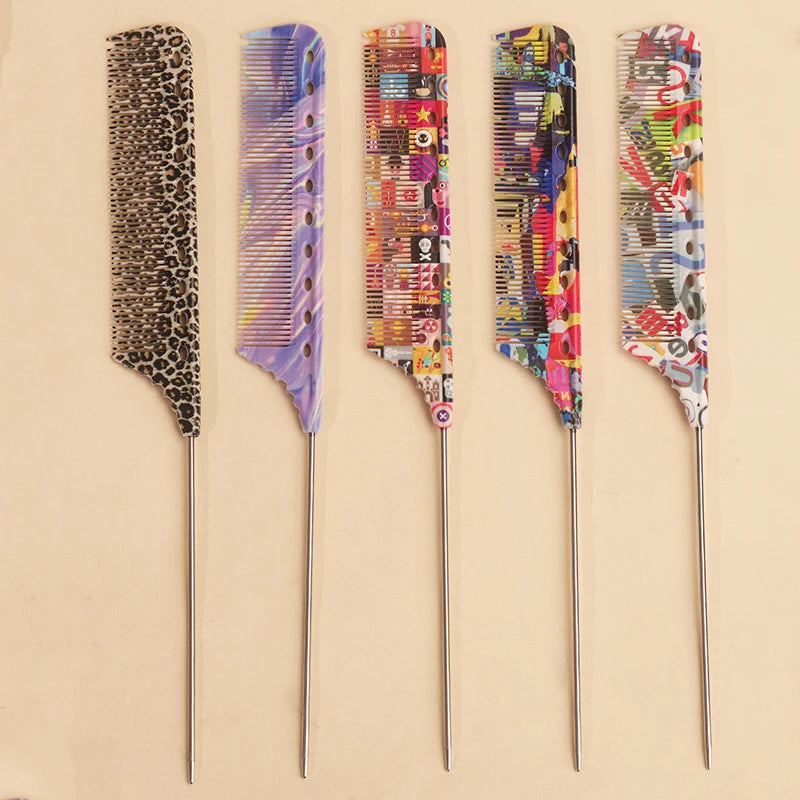 Steel Needle Tail Comb – Salon Pick Comb for Styling & Dyeing Hair Styling Comb PLUSH