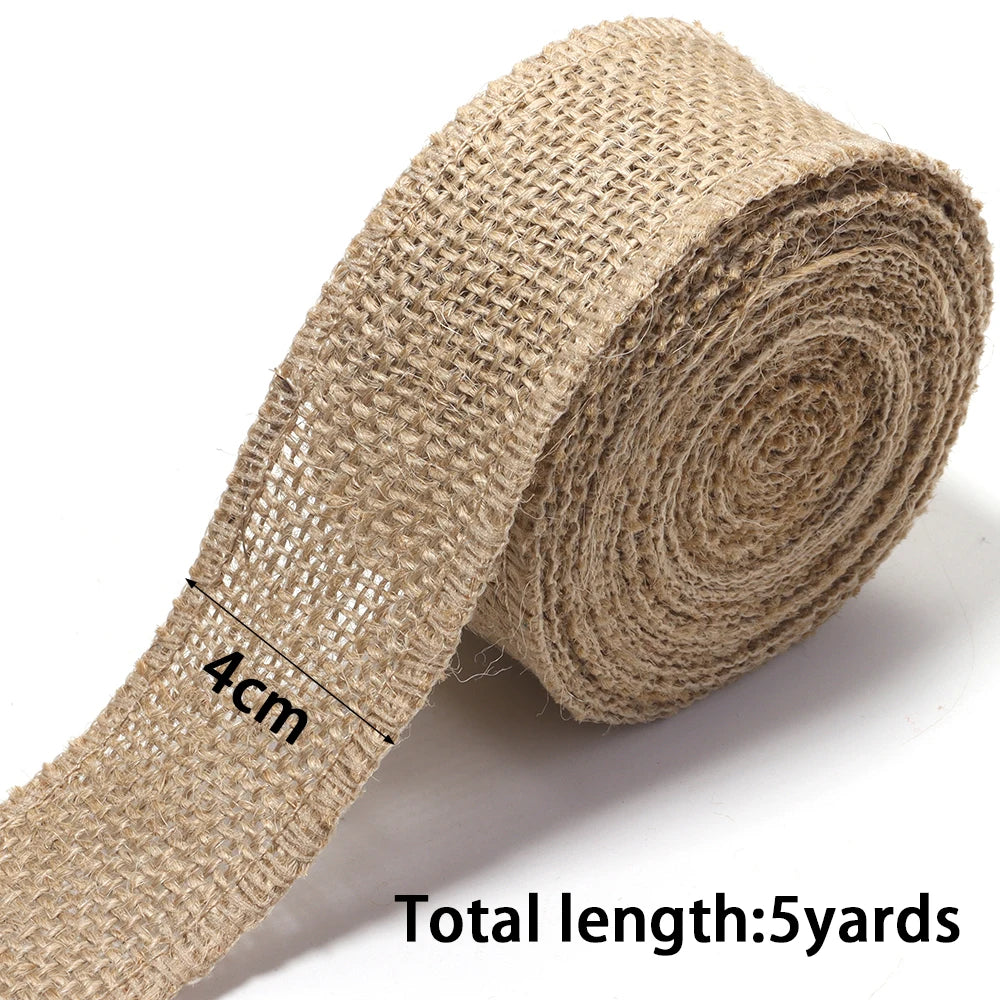 Rustic Jute Burlap Ribbon Natural Linen Webbing – DIY Crafts Craft Ribbon PLUSH 40mm