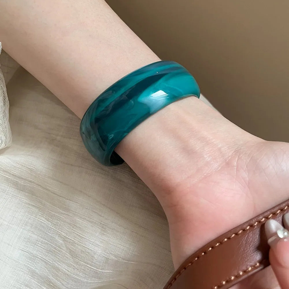 Irregular Acrylic C-Shape Cuff Bangle | Wide Open Wrist Jewelry Acrylic Cuff Bangle PLUSH Style 11