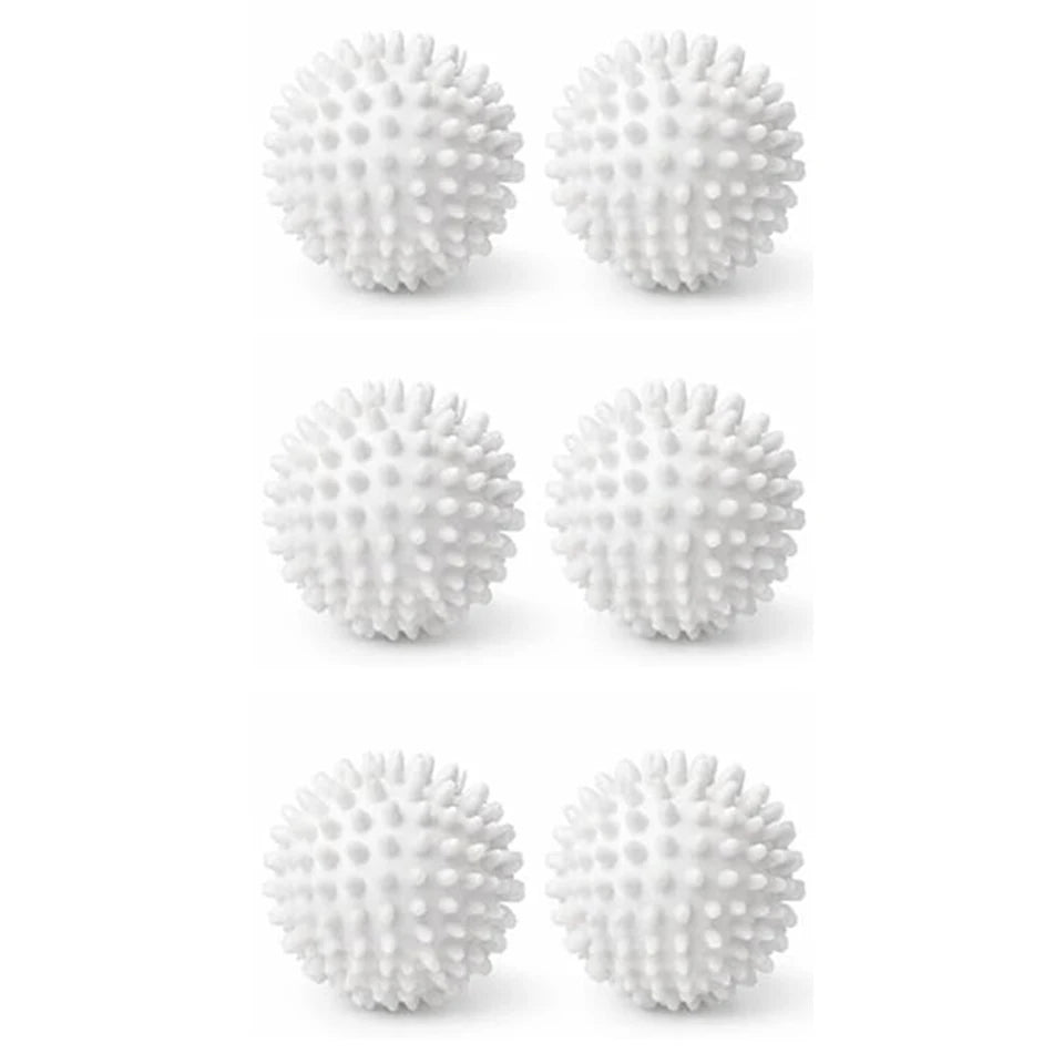 6-Pack Reusable TPR Laundry Balls – Anti-Tangle & Hair Remover Laundry Washing Balls PLUSH White-6PCS