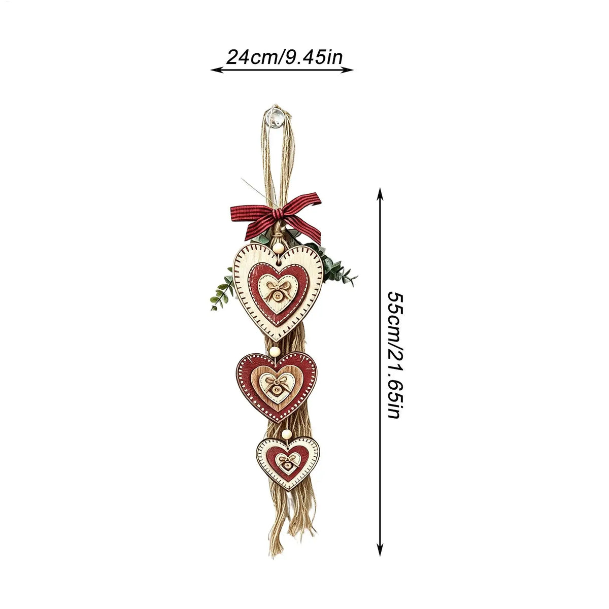 Rustic Wooden Heart Wall Decor – Farmhouse Home Ornament Wall Decor Ornament PLUSH