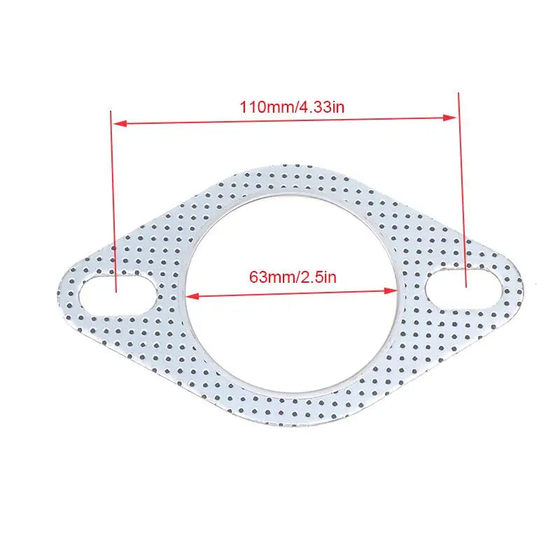 Universal Exhaust Downpipe Flange Gasket 51–76MM Two Holes Exhaust Flange Gasket PLUSH 63 to 64mm