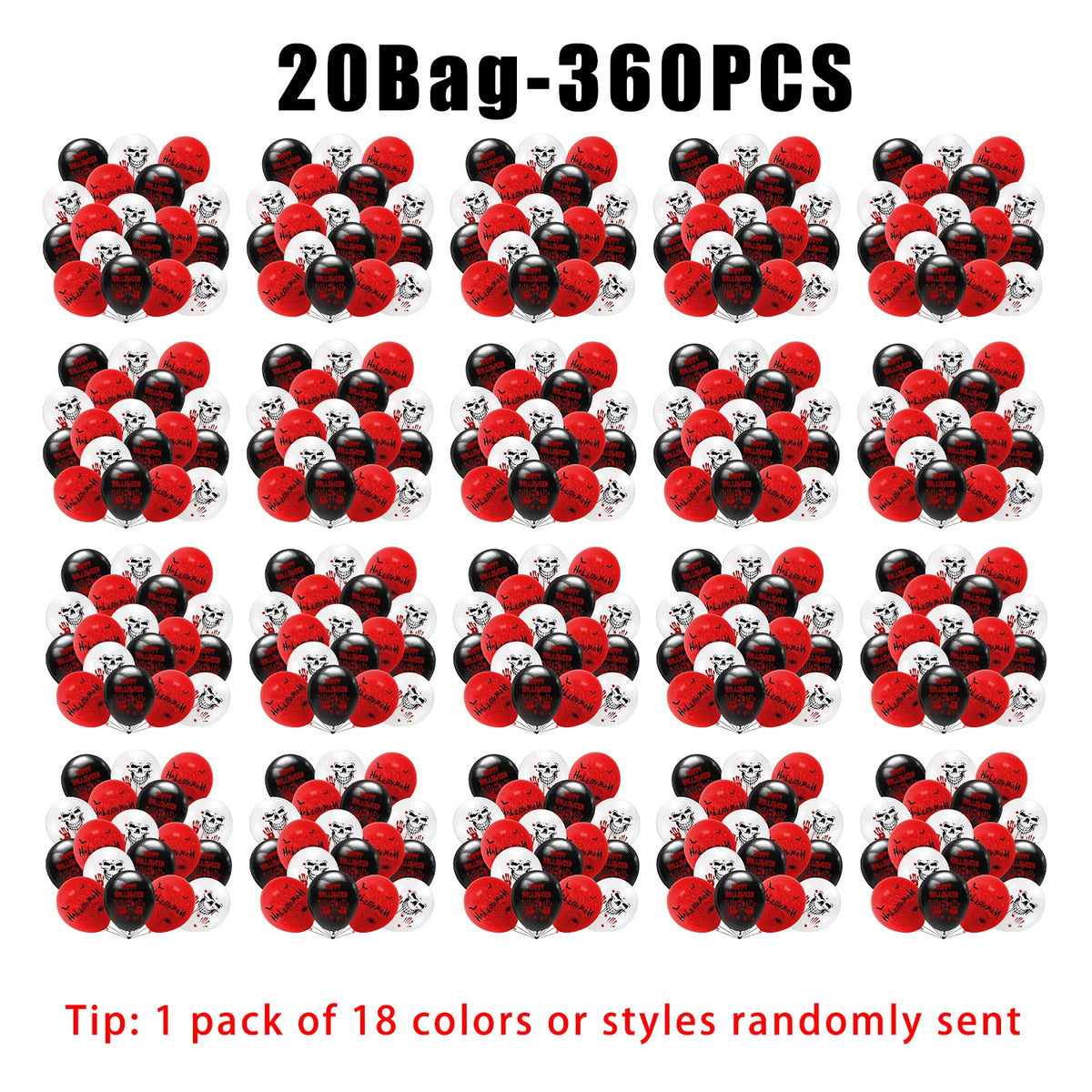 Halloween Bloody Handprint Latex Balloons – Zombie Party Decor Halloween Party Balloons PLUSH 20Bags 12inch