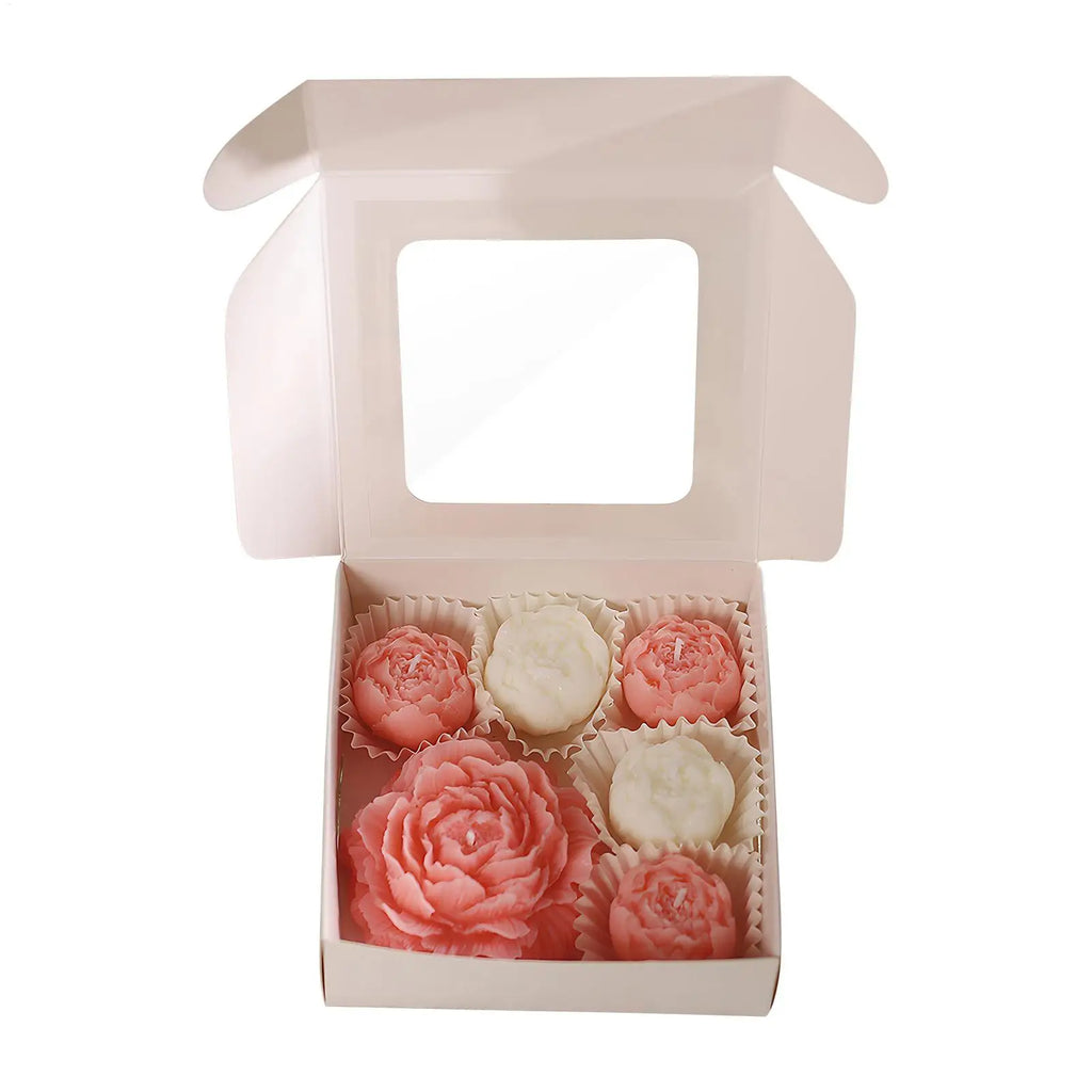 Soy Wax Rose Candle Set 6pcs – Handmade Floral Home Décor Gift Decorative Candle Set PLUSH